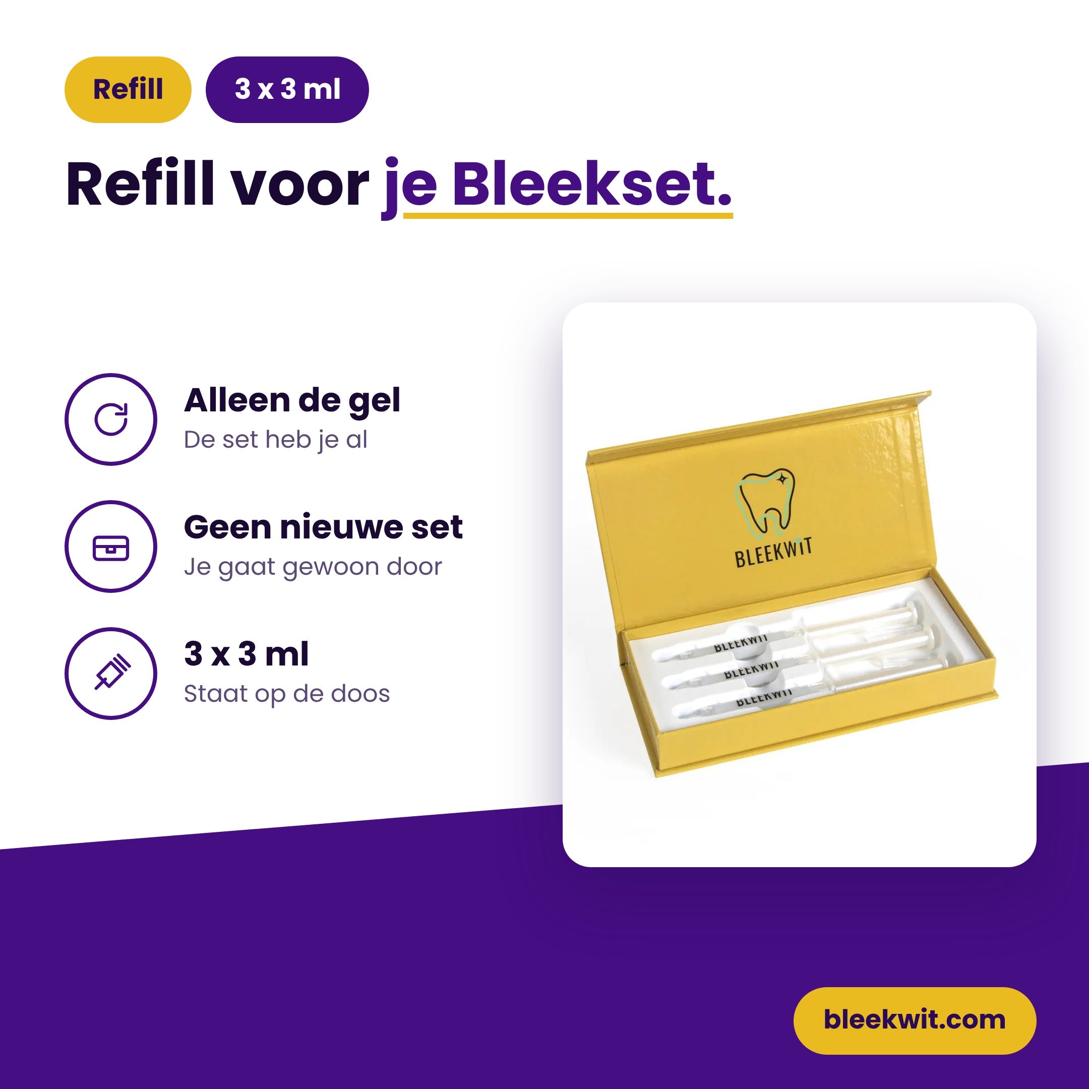 Bleekwit Gel Refils: refill voor je Bleekset